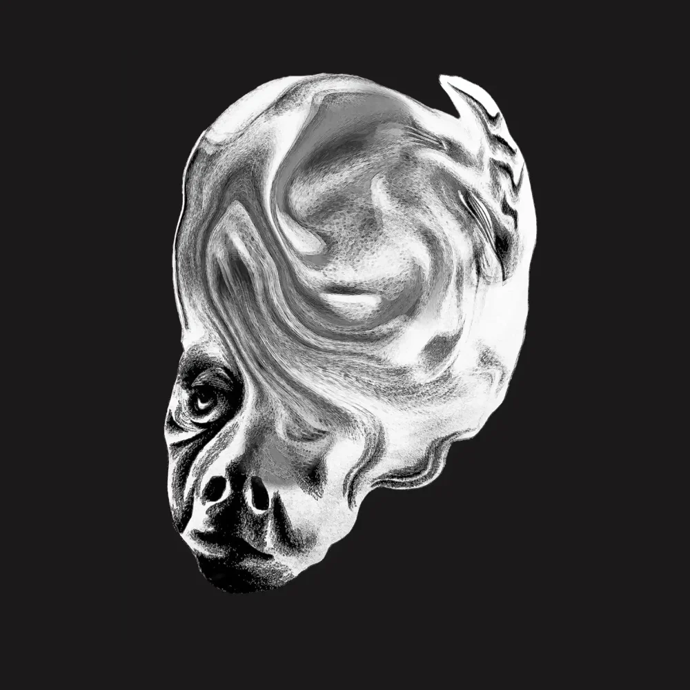 "How My Autism Makes Me Feel," a multimedia self-portrait created using ink, graphite, and digital manipulation. The image features a "shapeshifting" figure rendered with visceral, swirling marks and dense textures that visualise the internal experience of masking and sensory perception. The artwork challenges "alien" stigmas by reclaiming a complex, non-conforming identity against societal expectations.