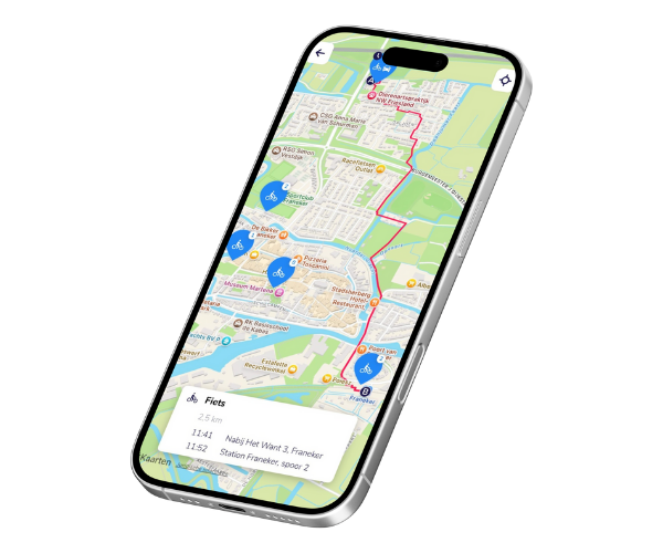 Mobiele applicatie van GoAbout voor reserveren en openen van deelauto’s en deelfietse