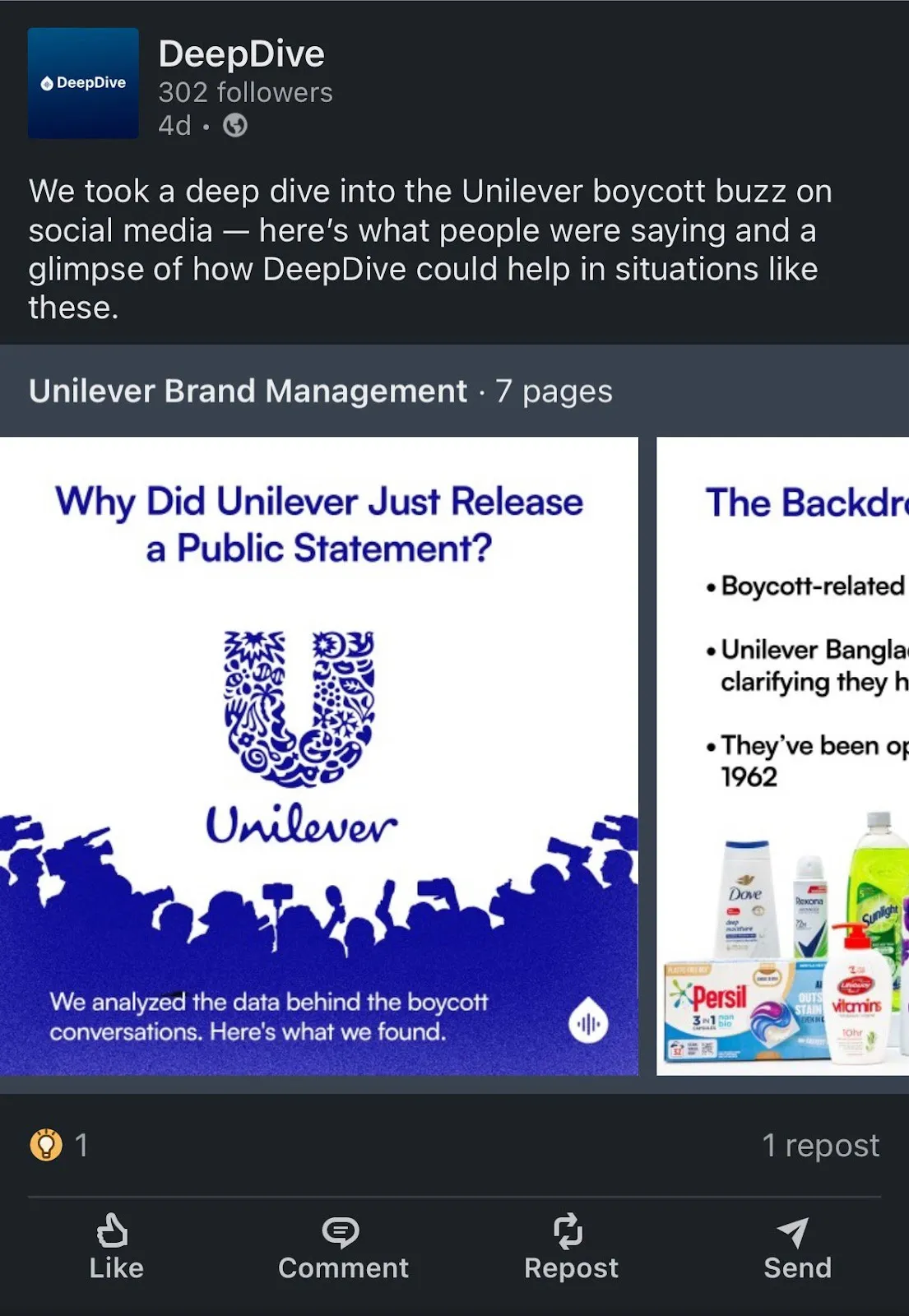 People build narratives around brands and they can change pretty quick. 
