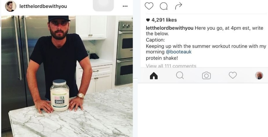 Scott Disick post caption