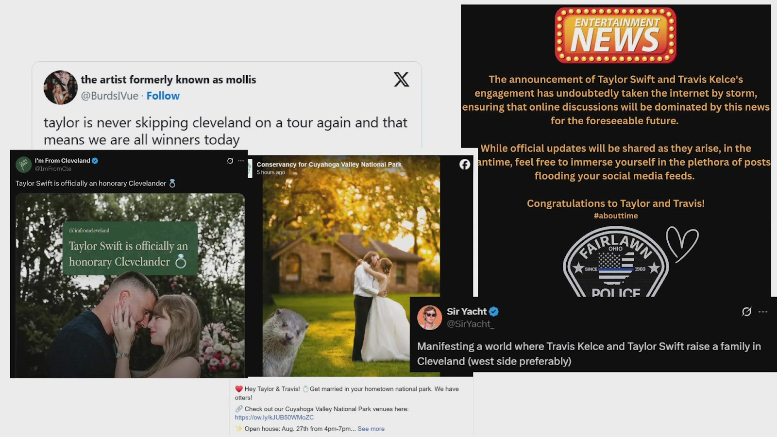 Swifties and NFL fans can't contain their excitement over the engagement of Taylor Swift and Travis Kelce.