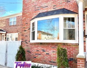 Bay windows on a beautiful brick home