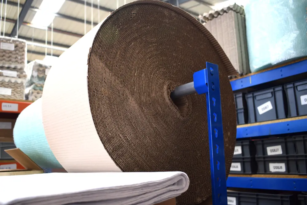 Cardboard wrap and bubble wrap