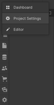 Project settings link