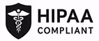 HIPAA compliant shield logo featuring a caduceus symbol.