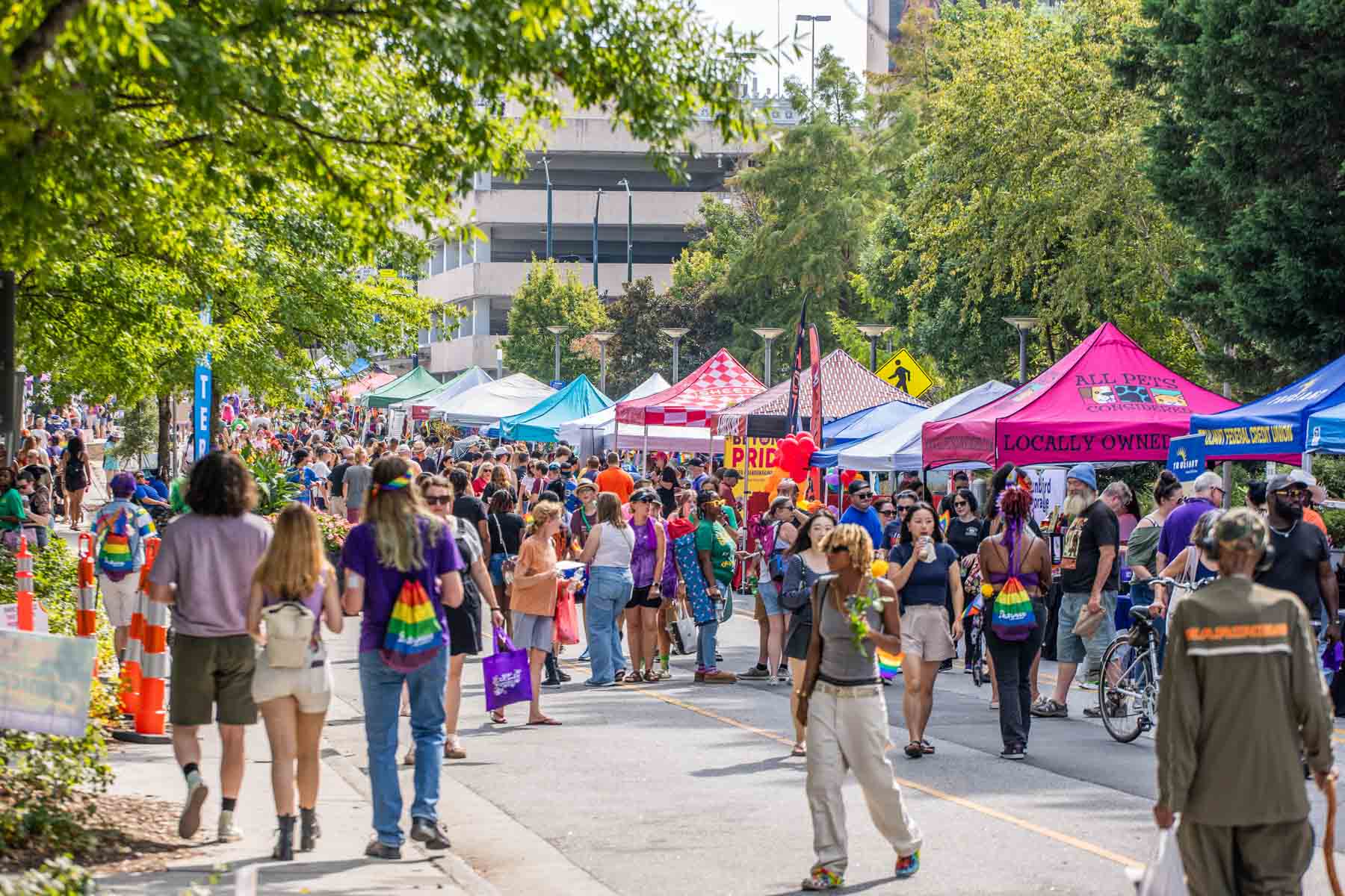 Crowd enjoying entertainment at Greensboro Pride
