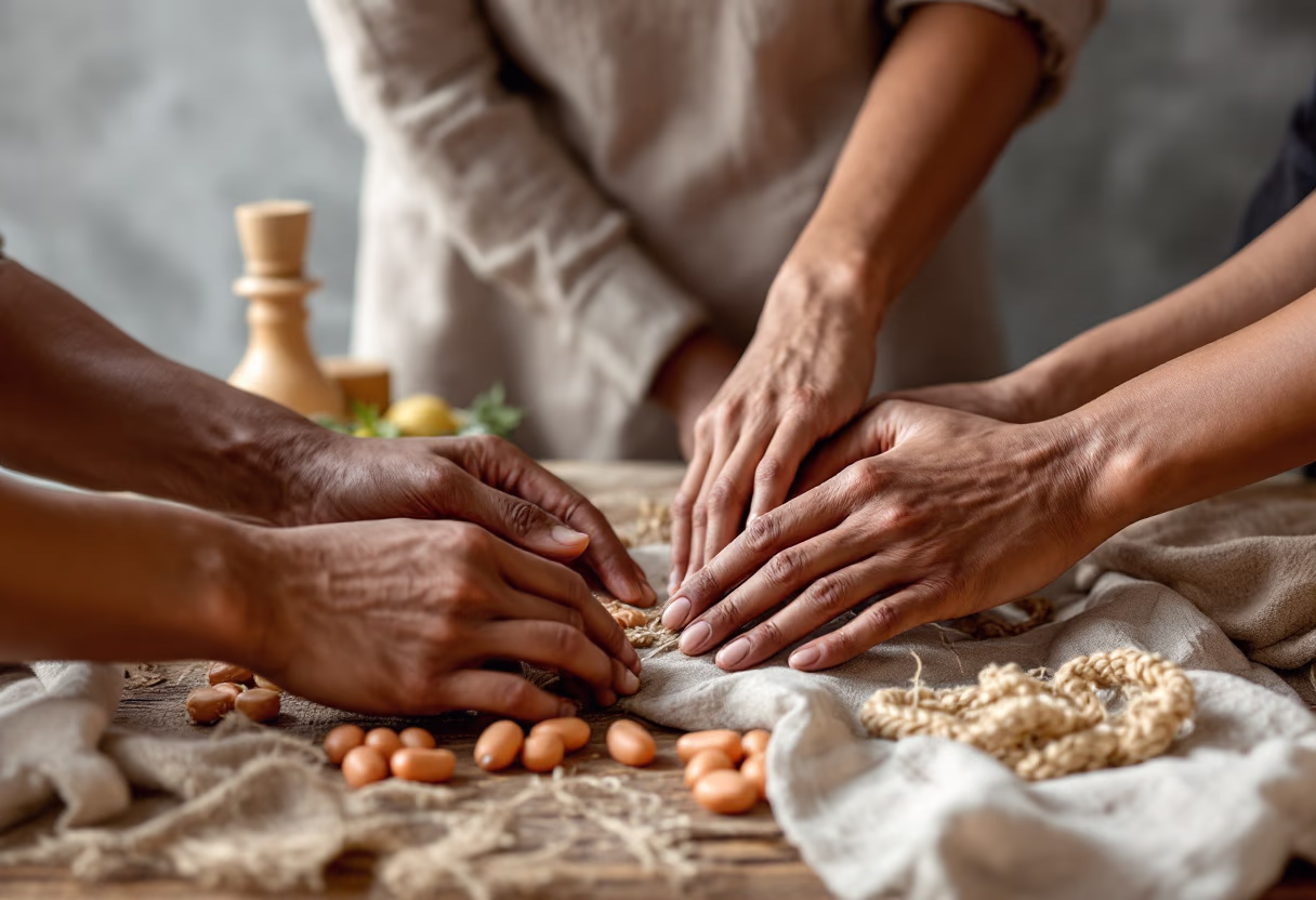 [background image] image of hands working together (for a humanitarian aid nonprofit)