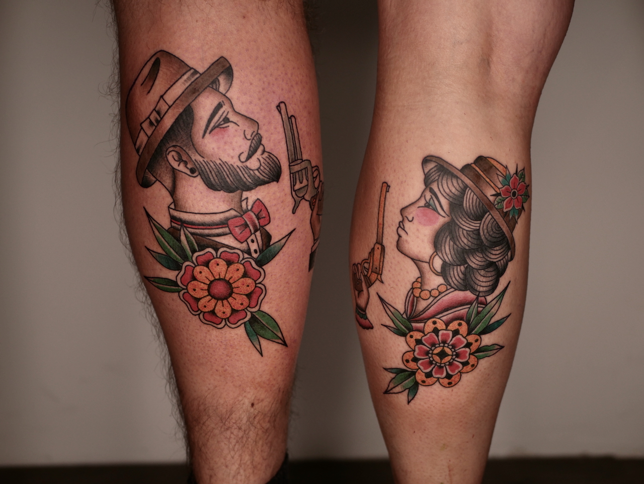 Vin Ink Tattoo Emmeloord Benen Oldschool Rose People