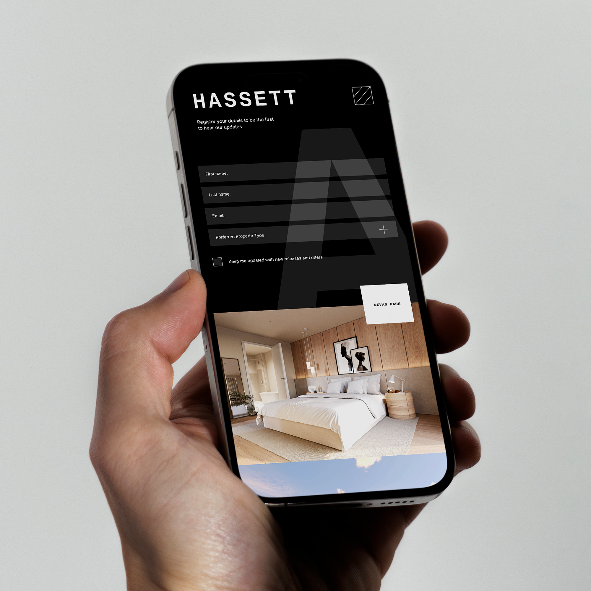 Landing page for on phone