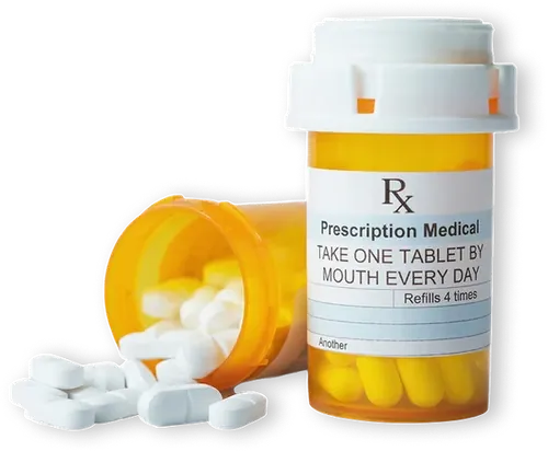 Prescription bottle of antidepressant pills