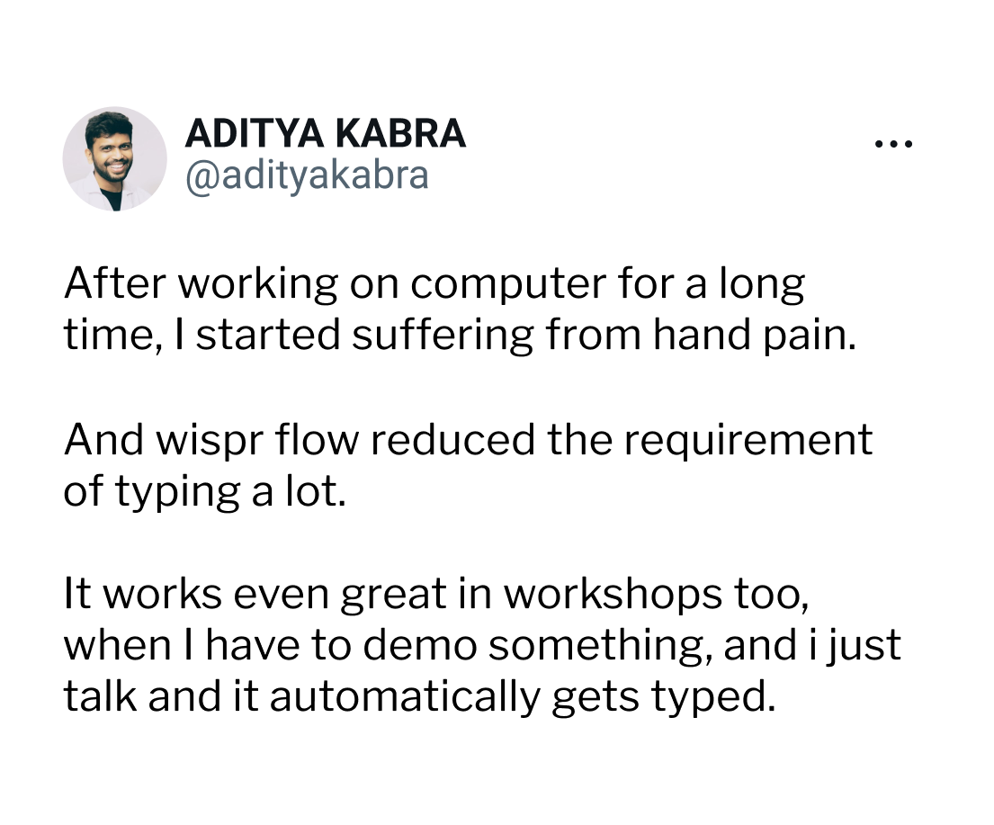 Ole Lehmann tweet on Wisprflow
