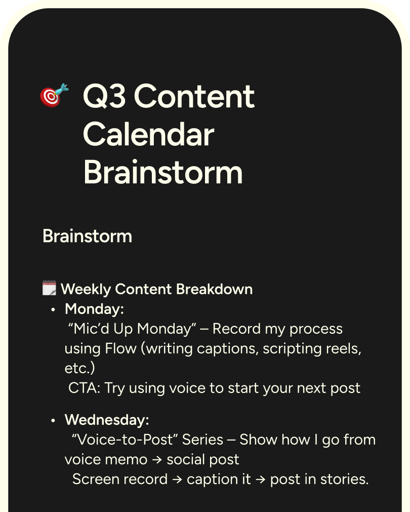 Wispr Flow mobile interface shown on the content creators page