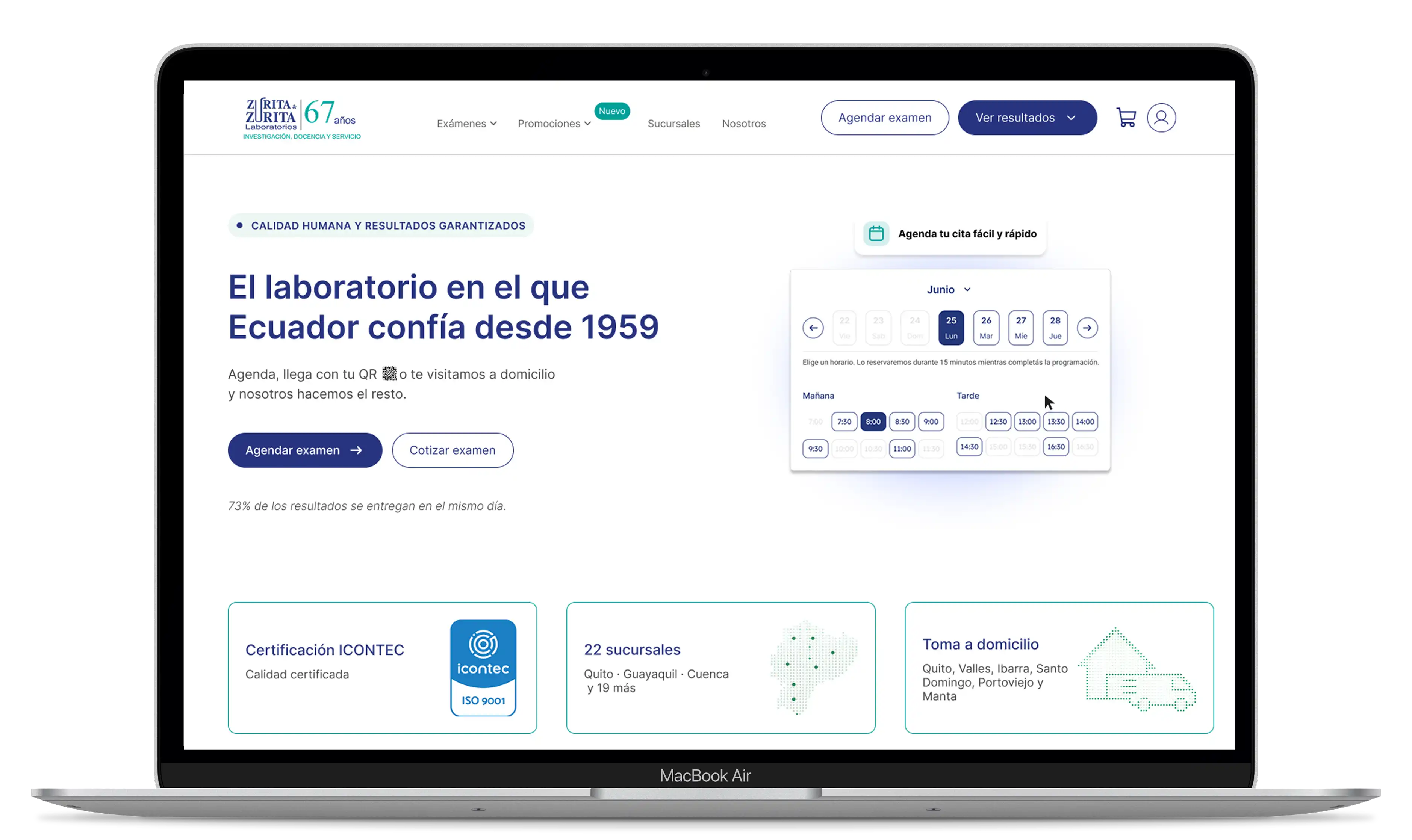 Zurita & Zurita Laboratorios website mockup