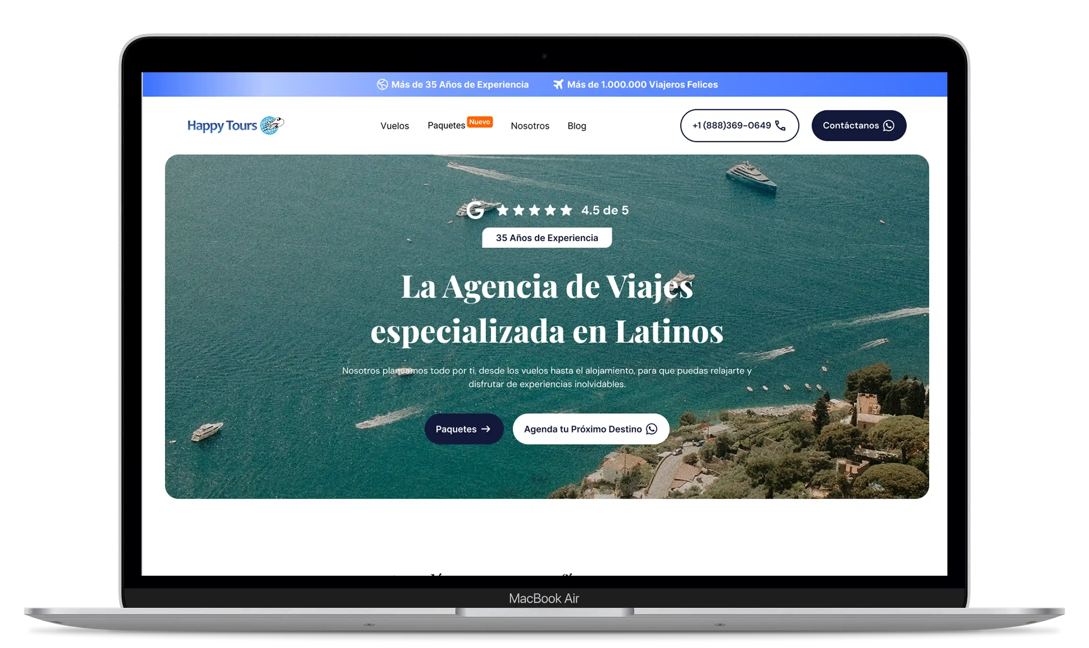Happy Tours Travel agency website