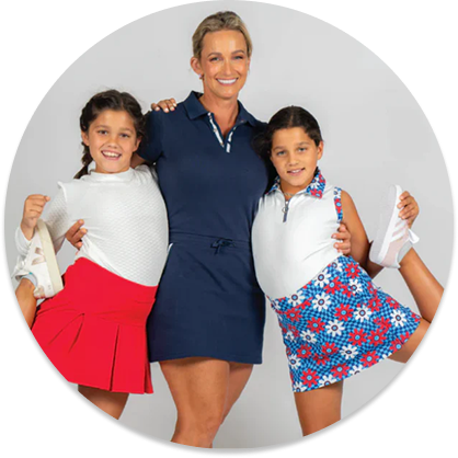 Hannah, de Marie Birdie, con dos niñas golfistas