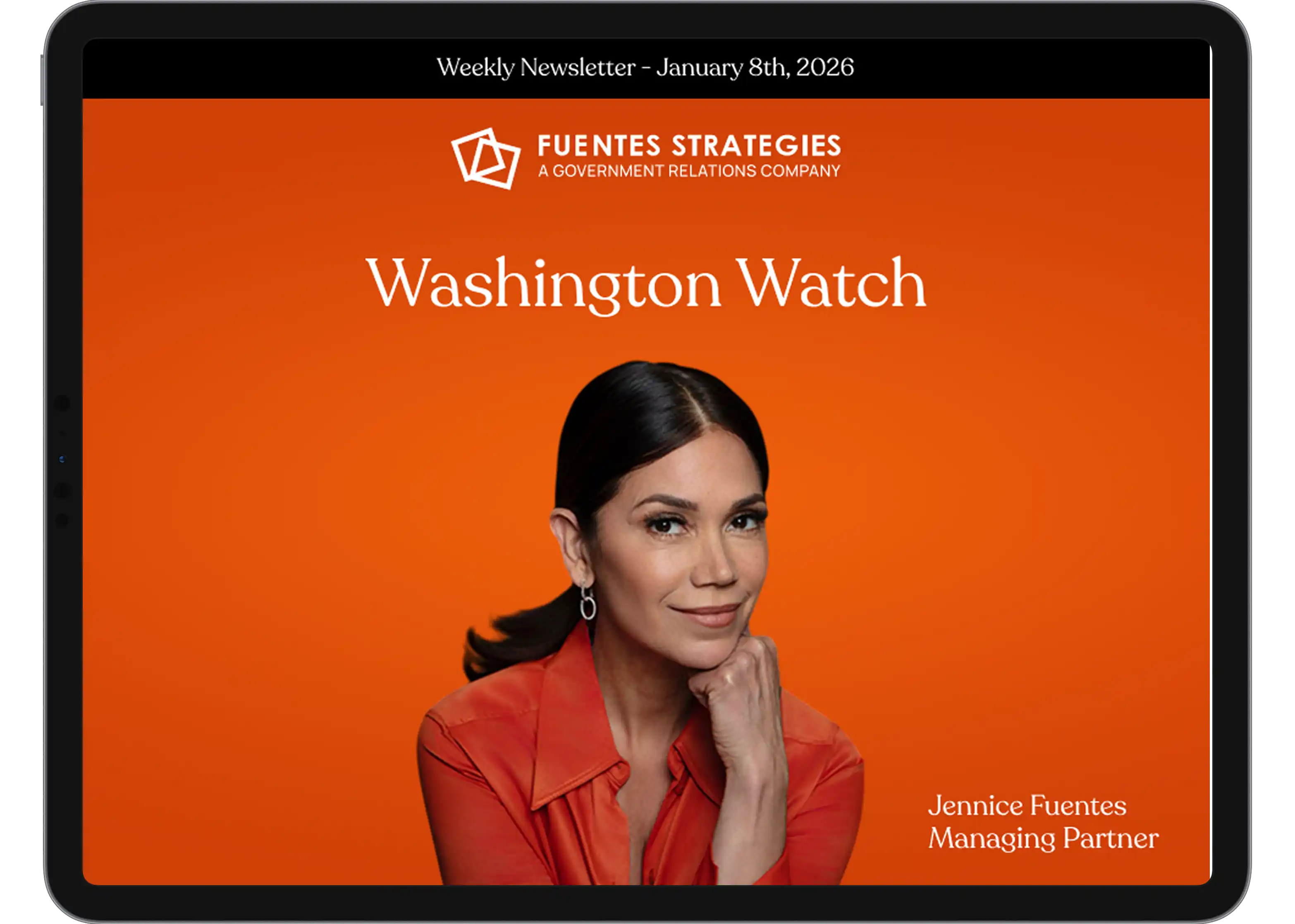 Fuentes Strategies Washington Watch newsletter design