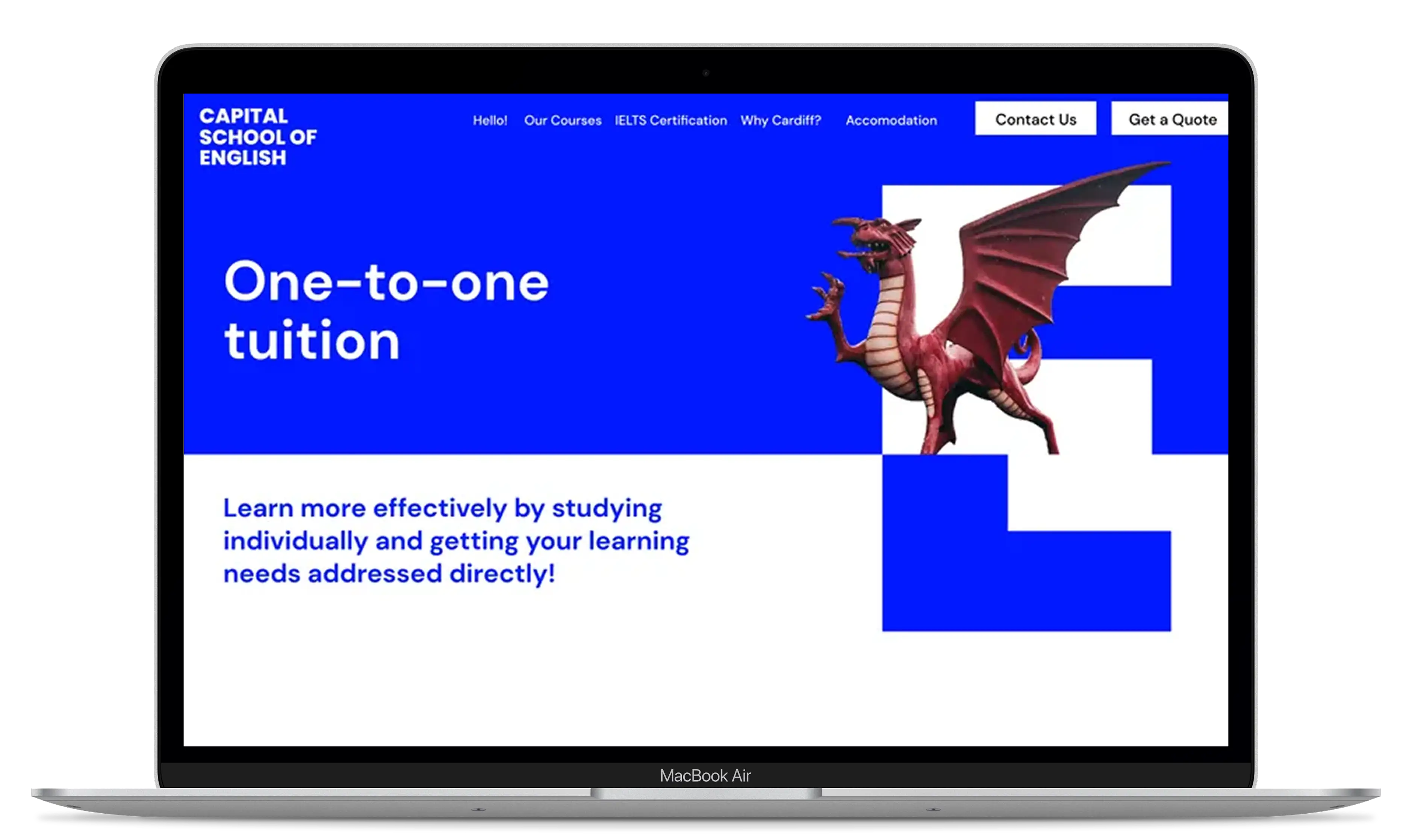 Capital School of English website homepage