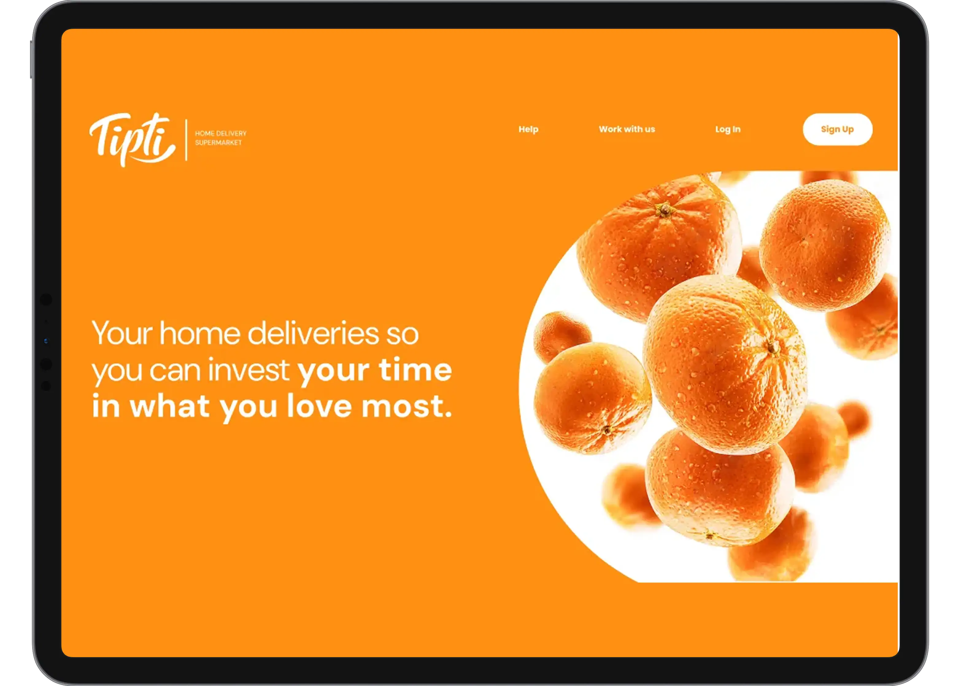 Sitio web de Tipti, entrega de supermercado