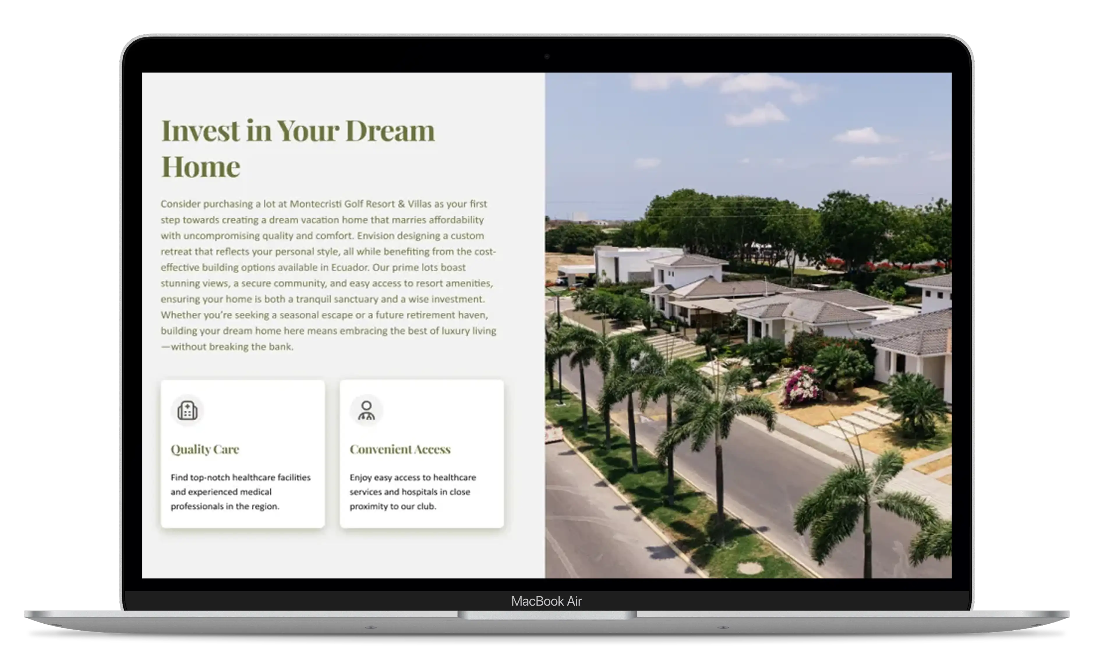 Montecristi Golf Resort website homepage