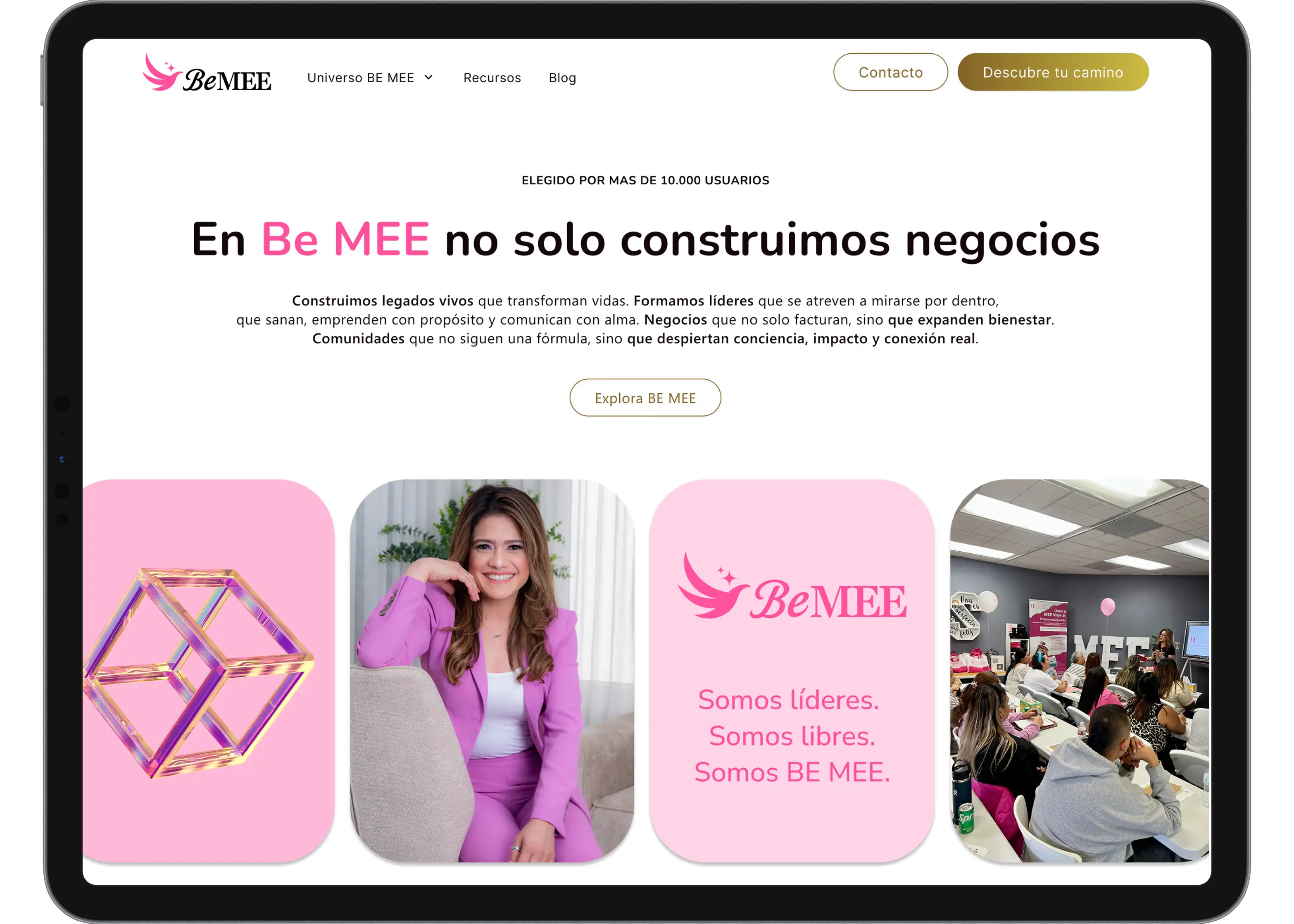 Be MEE coaching website homepage