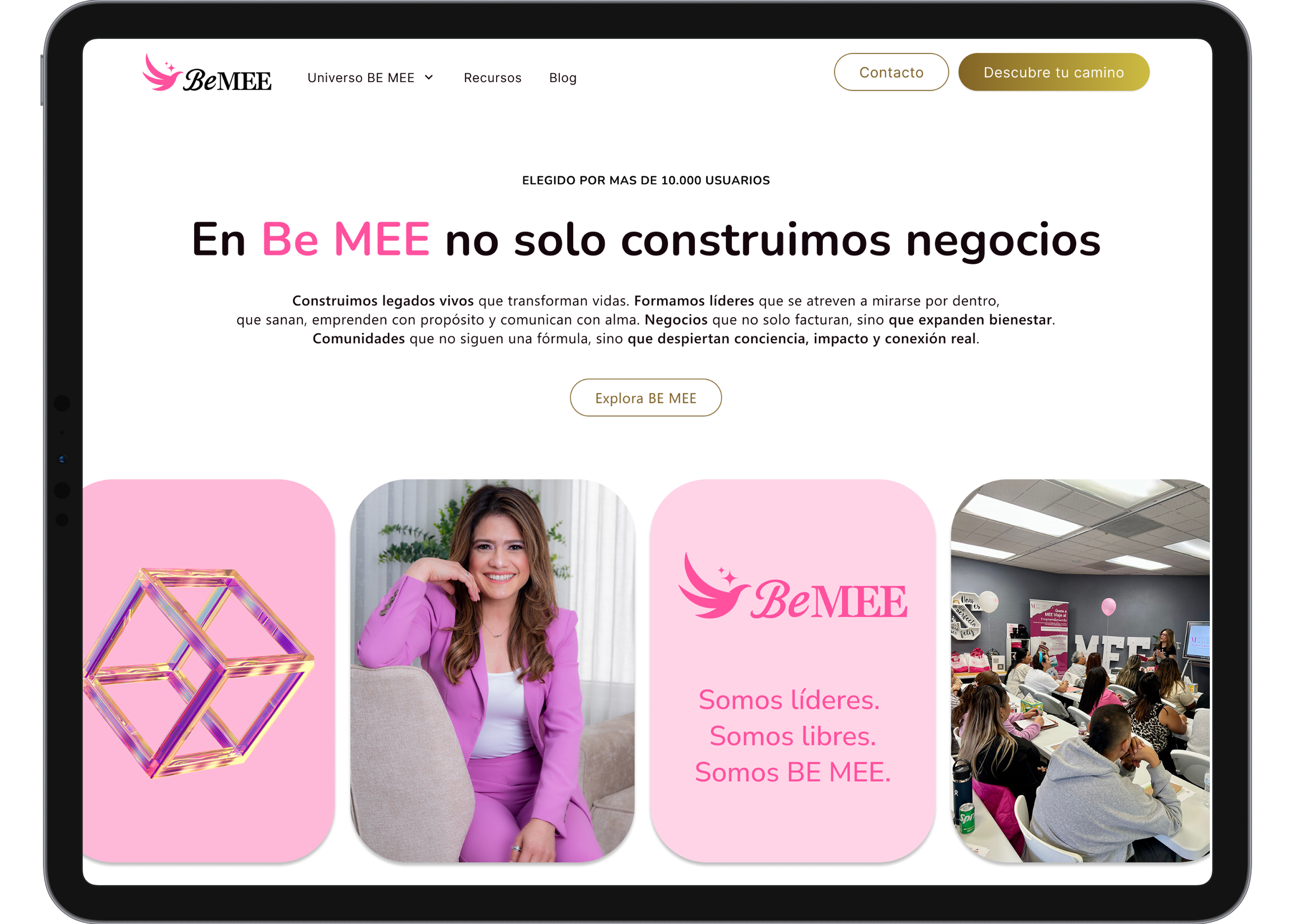 Home del sitio web de Be MEE