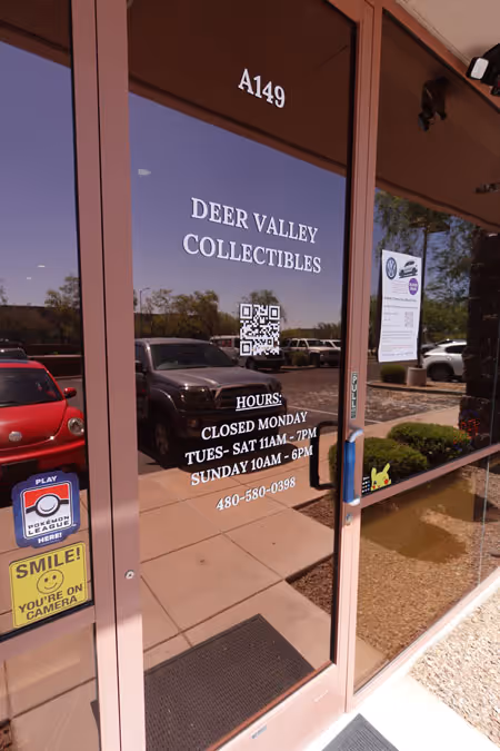 The front door of Deer Valley Collectibles.