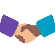 Illustration of two hands, one light-skinned and one dark-skinned, shaking hands.