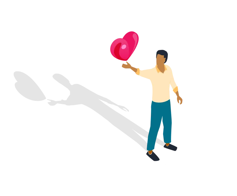 Man with heart