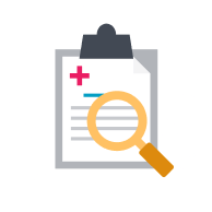 Yellow folder with documents inside on a white circular background.