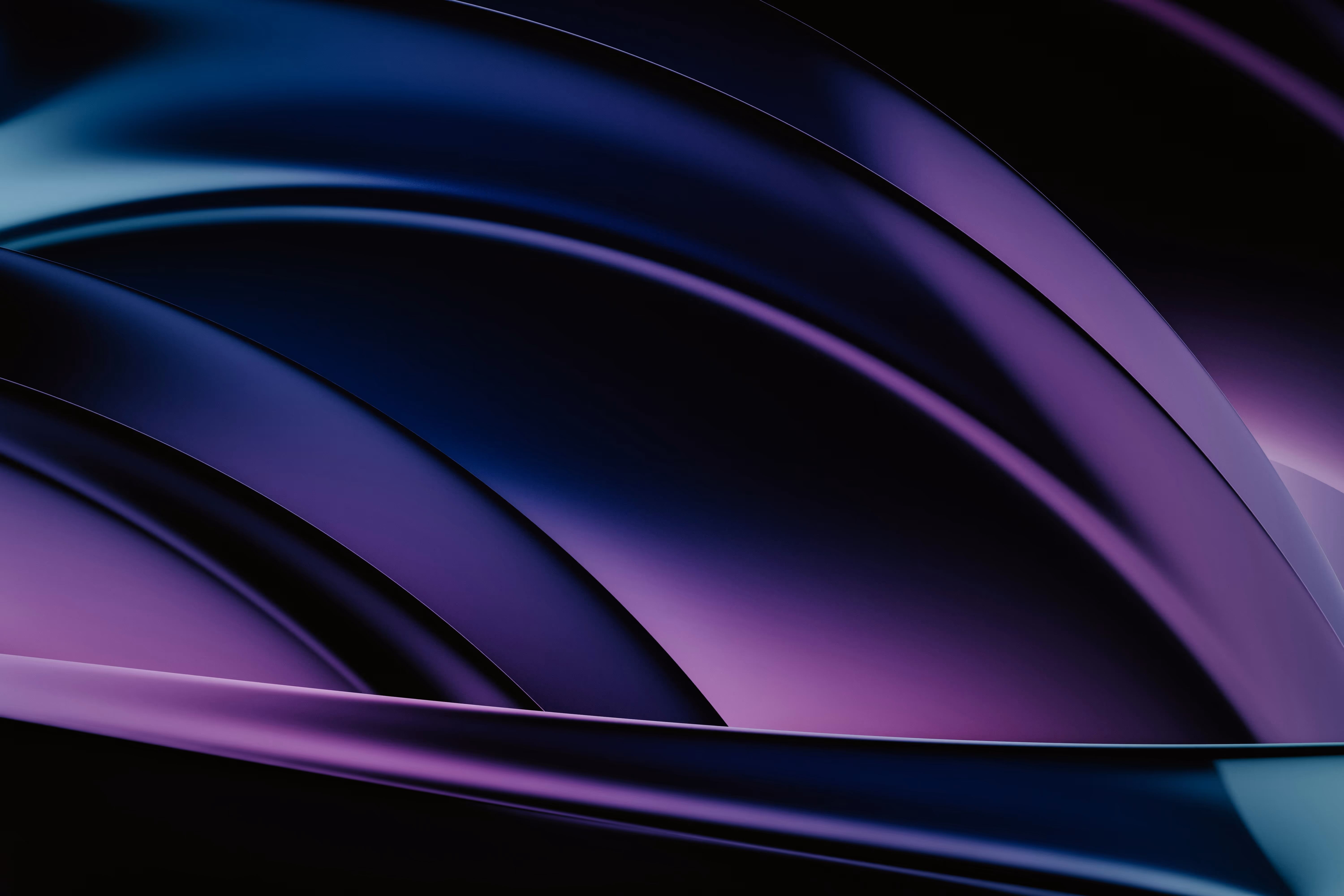 Dark futuristic gradient background with purple and blue curves.