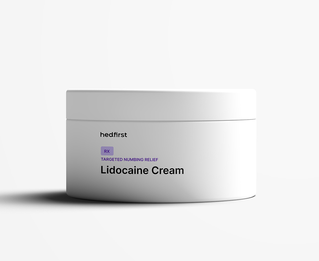 White topical Lidocaine compound cream for neuropathy and targeted pain relief.