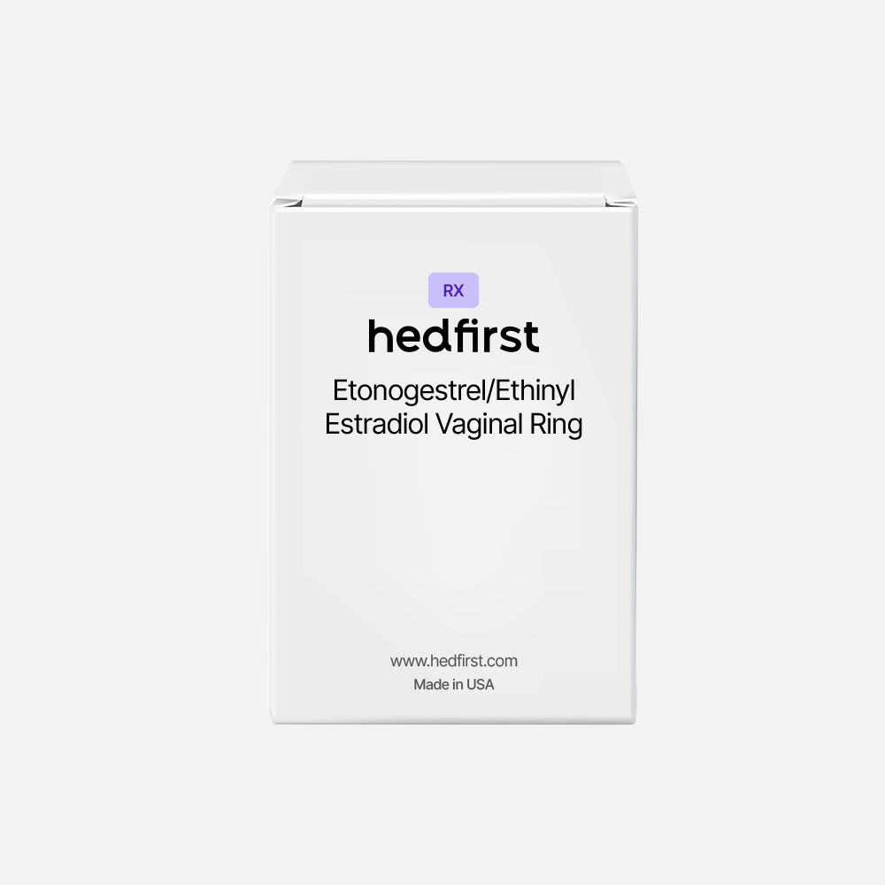 Prescription medication bottle labeled 'hedfirst' with clean, minimalist packaging design.