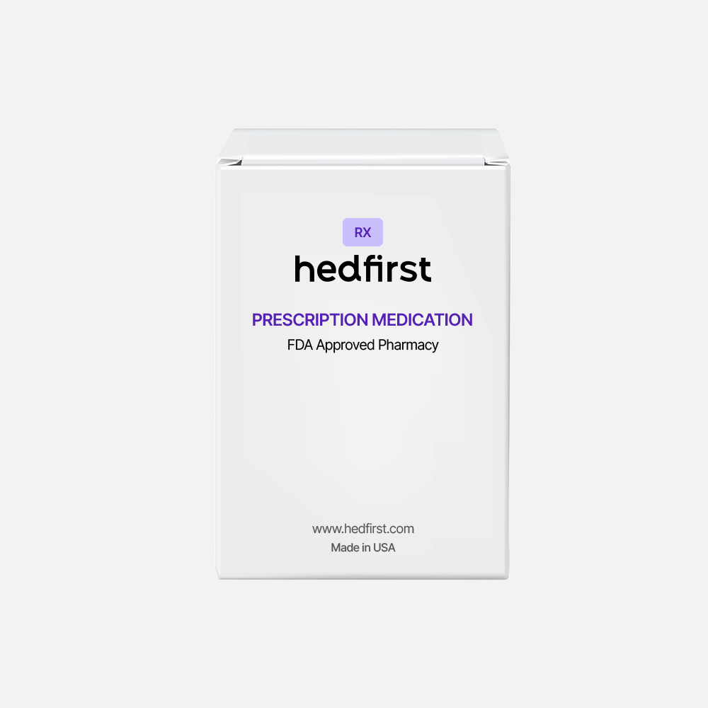 Zolmitriptan migraine treatment — Hedfirst-branded white bottle with black text and RX tag.