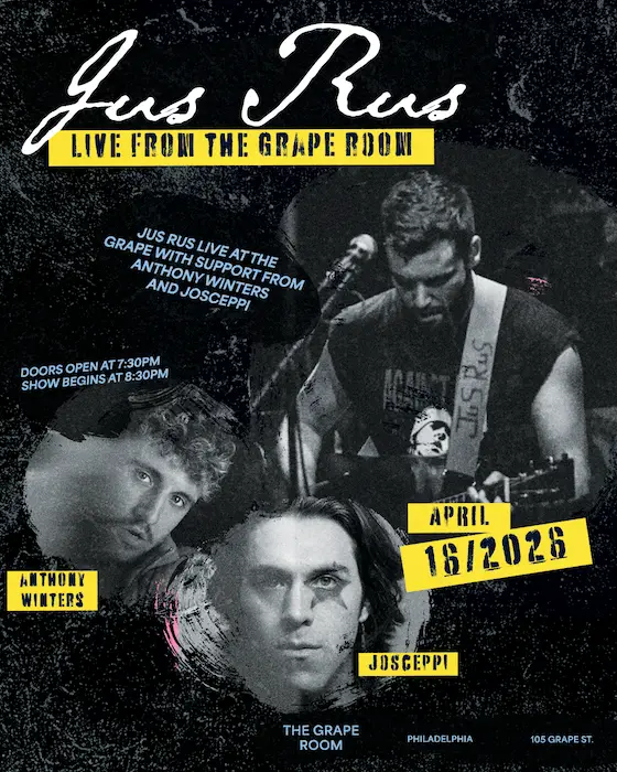 Jus Rus with Anthony Winters + Josceppi - Thursday, April 16 at 8:30 PM at The Grape in Manayunk, Philadelphia