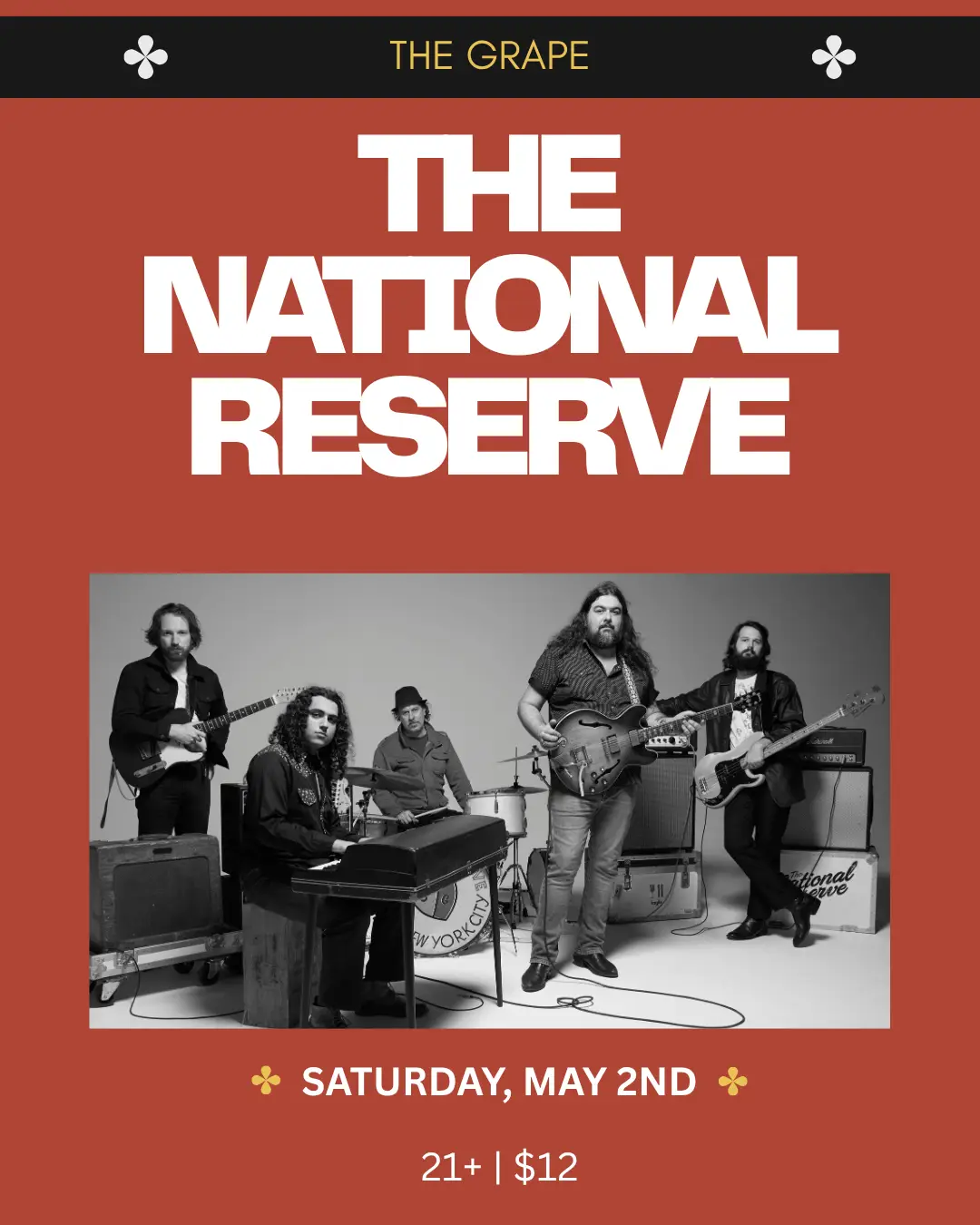 The National Reserve - Saturday, May 2 at 8:30 PM at The Grape in Manayunk, Philadelphia