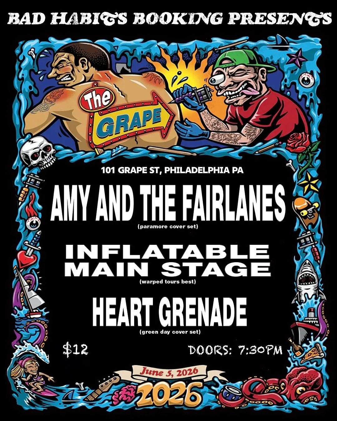 Amy & The Fairlanes: Paramore Tribute + Inflatable Main Stage: Warped Tours Best + Heart Grenade: Green Day Tribute