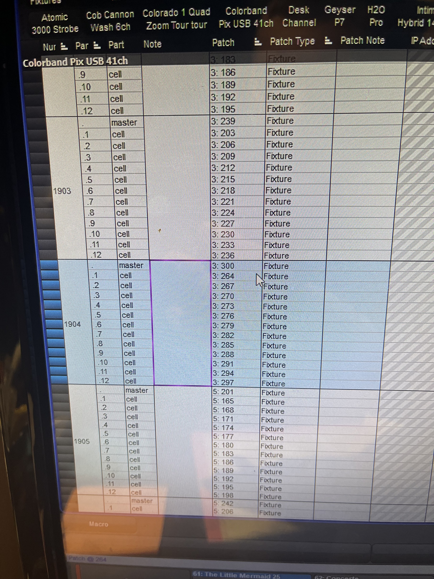 Some more programming for the new Pixbar lights that I wired and added to the back of the stage.