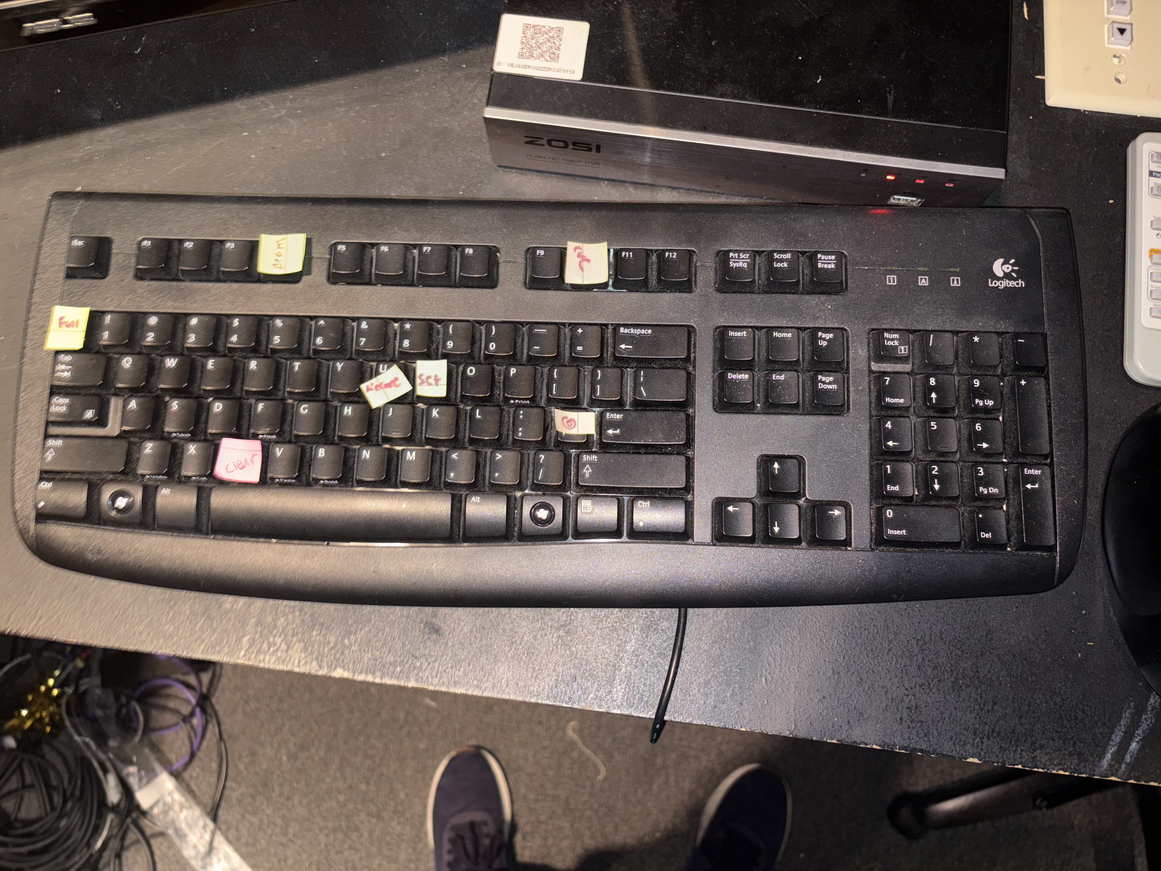 During the show we wound up being so busy that I wound up creating this hotkey keyboard to connect to our projection computer that I installed Hog on and connected to our main lighting board, so me and the lighting designer could program at the same time.