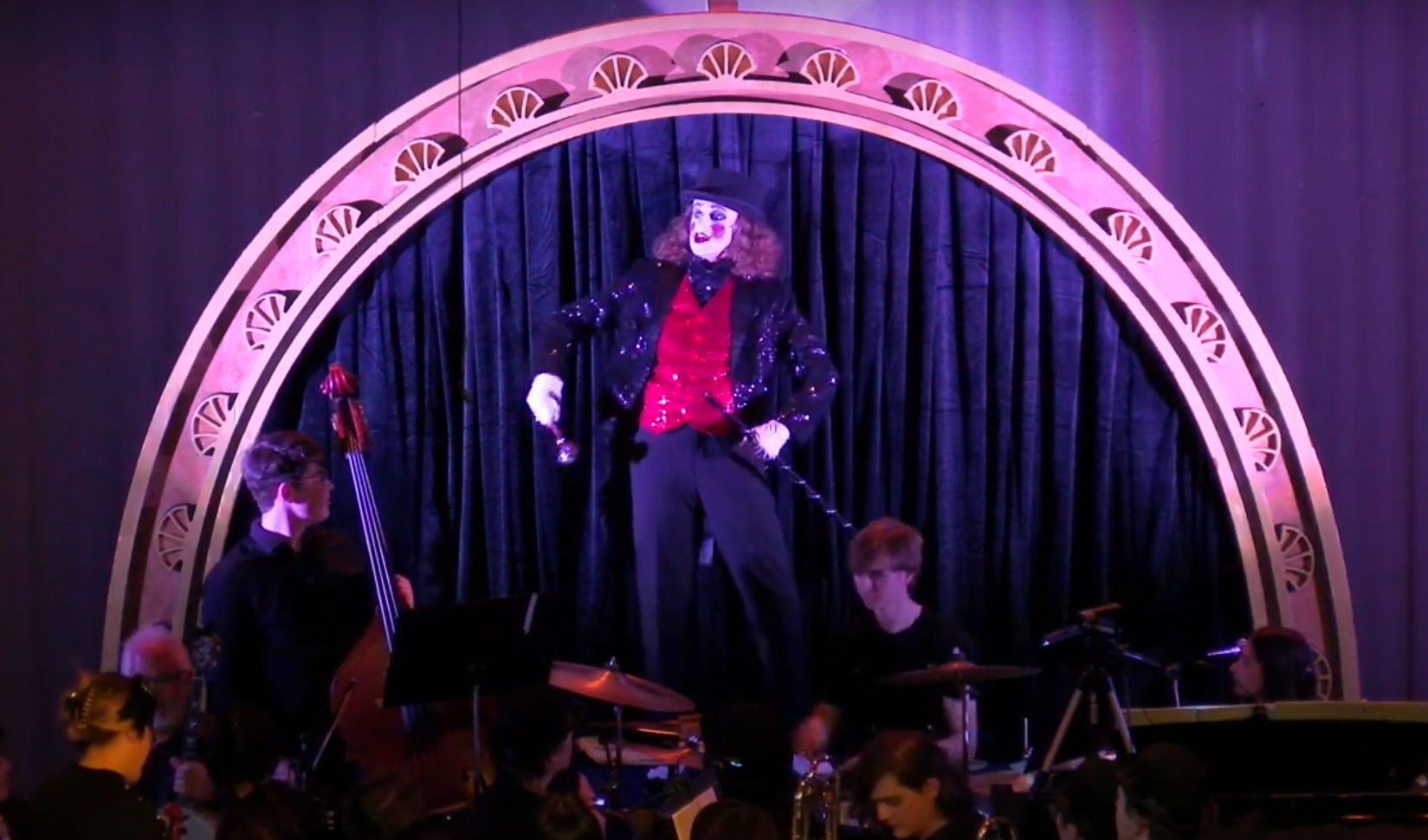 Here are some additional lights that I wired and added to the back of the arch. They were cannon style rgb lights that are visible in the pink ish color here.