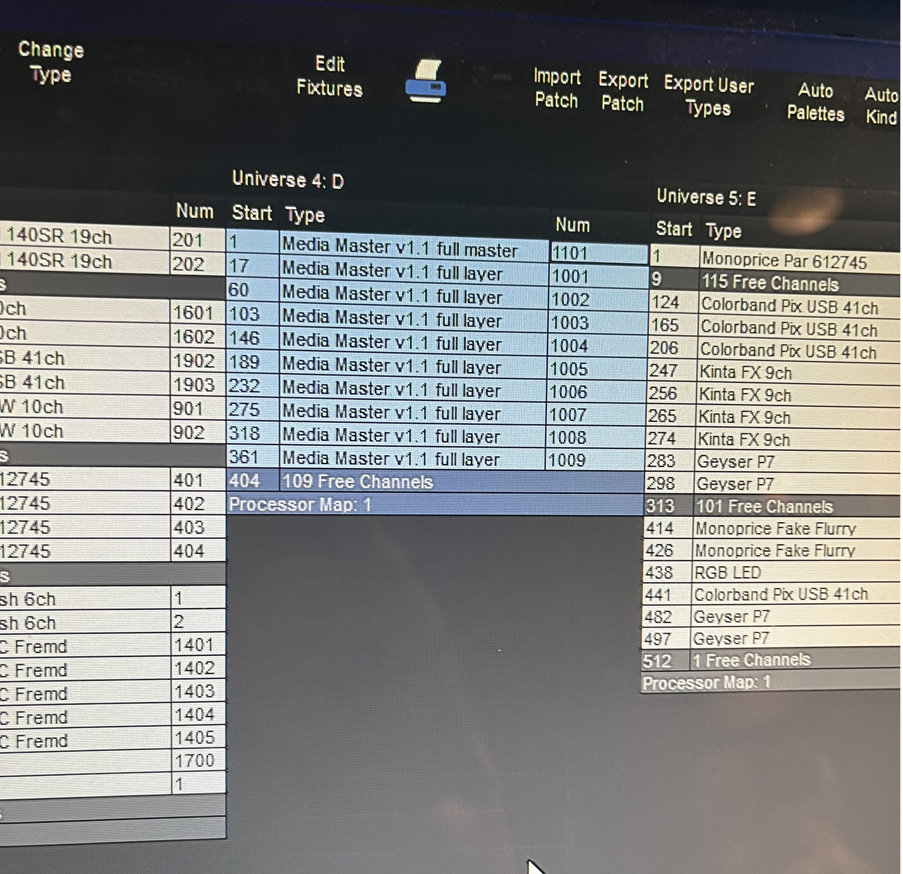 We control Media Master and our projectors via ArtNet. In other words we use the lightboard to make projection cues not the projection software. 