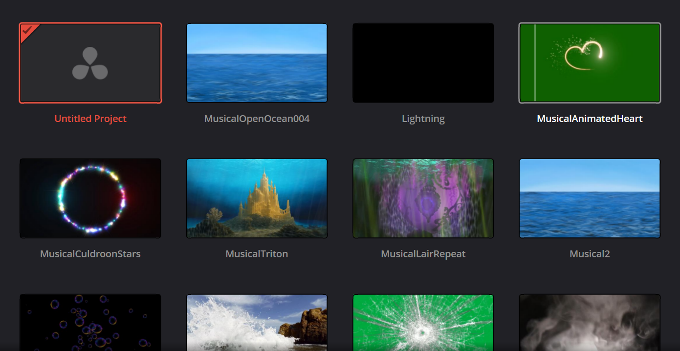 Editing projections to make sure that they loop properly and making sure that they all have some kind of movement.