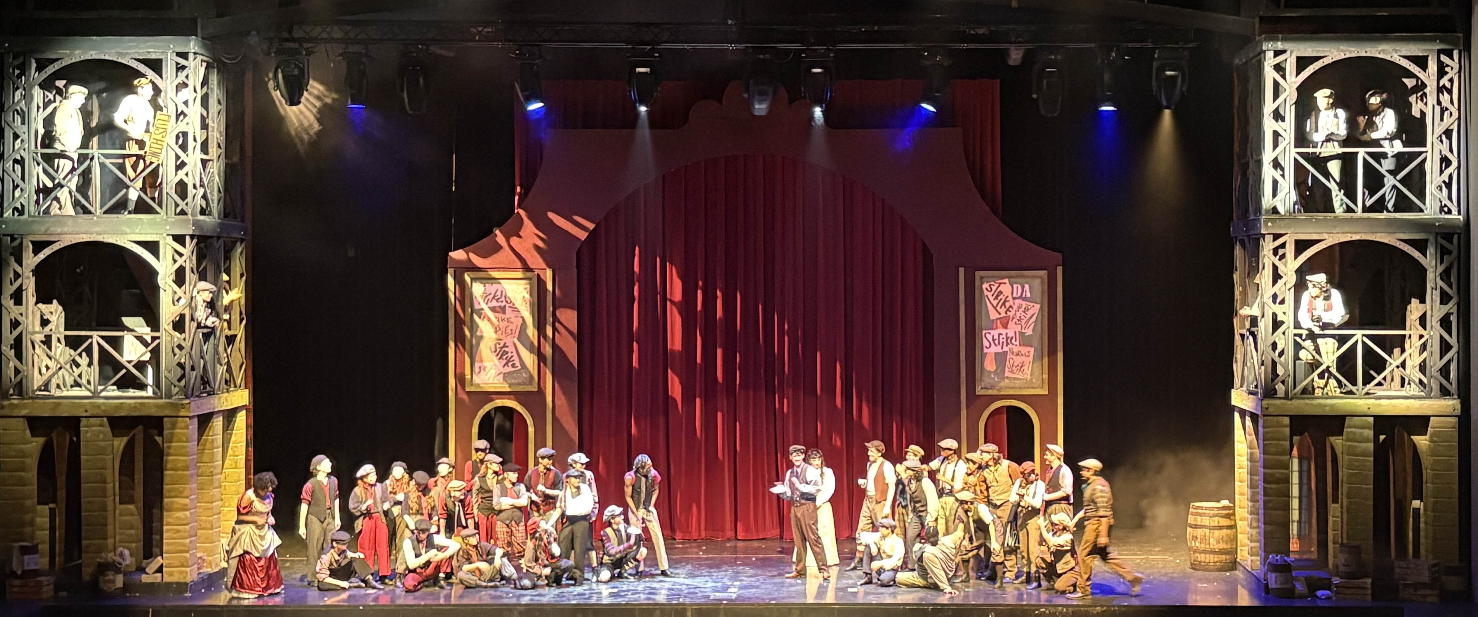 Meddas arch with our hand drawn projections in the frames on the sides.