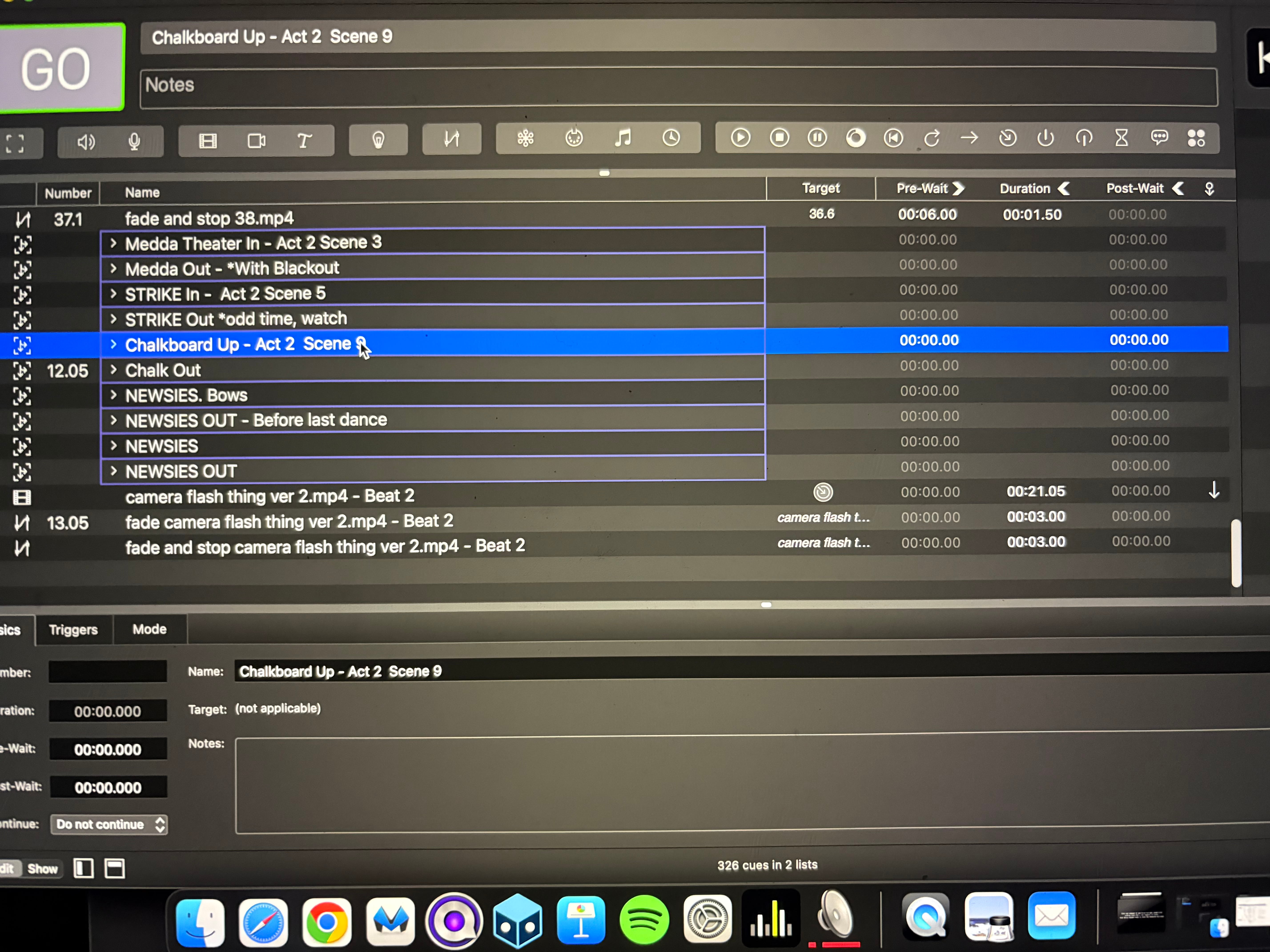 Preview of my QLab file.