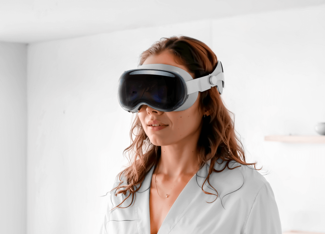 Woman Apple Vision Image - TechVR X Webflow Template