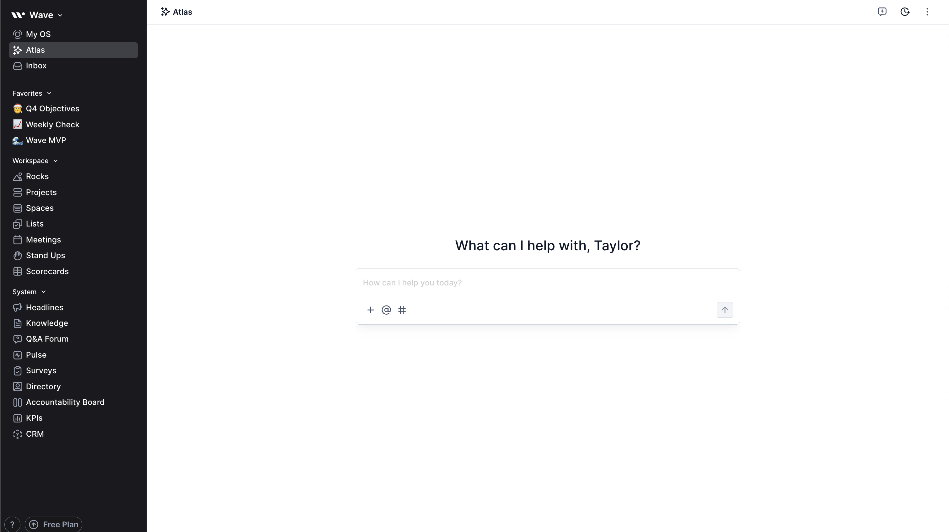 Atlas Main Chat Interface
