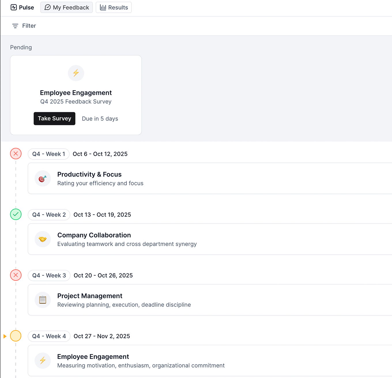 Pulse Weekly Surveys