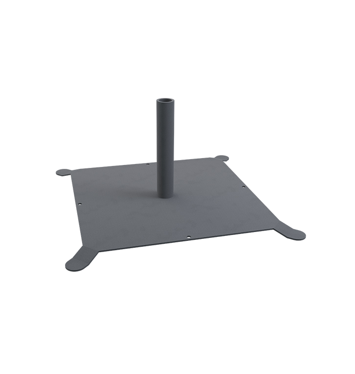 A close up of a free standing base for an EG Umbrella, which gives you the ultimate flexibility to move the umbrella as needed.