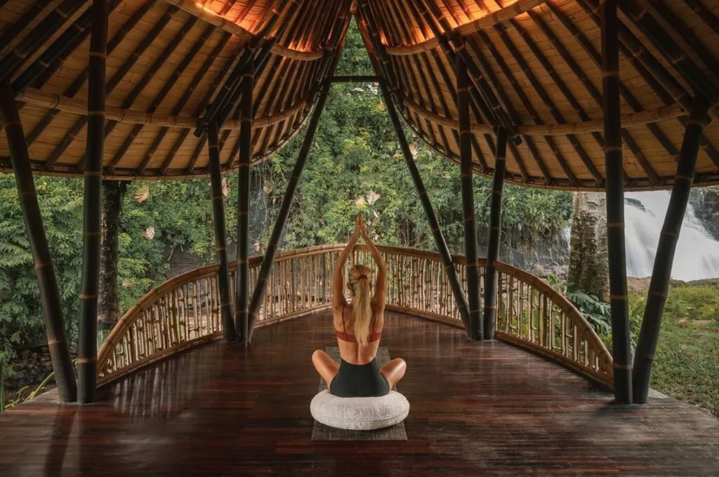 Guest at Nirjhara Cascading Wellness Sanctuary Bali wellness resort