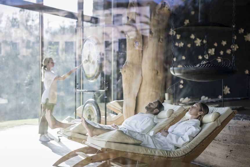 Guests and staff at Adler Spa Resort Thermae Italy wellness resort
