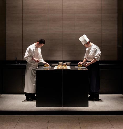 Chefs at Aman Tokyo Japan wellness resort